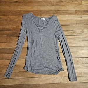 Long Sleeve Cross Neck Shirt